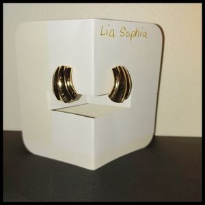 Lia Sophia Gold Tone Clip on Earrings